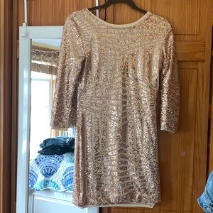 Sequin rose gold dress